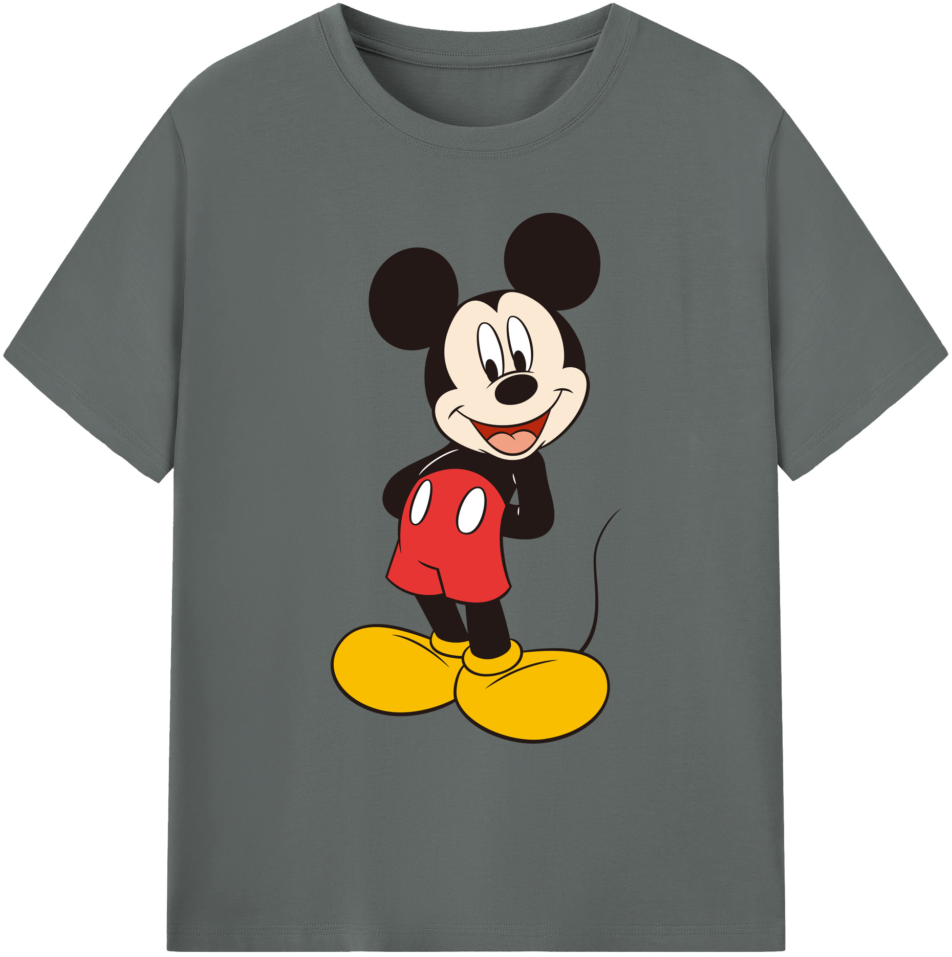 ミッキーマウス Mickey Mouse 綿100％ メンズ半袖Tシャツ｜肌触りやわらか＆通気性